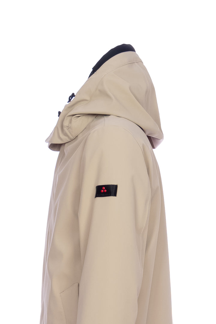 PEUTEREY Trench liscio beige impermeabile con cappuccio staccabile - Mancinelli 1954