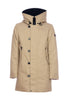 Parka resistente beige in tessuto a tre starti