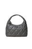 Borsa hobo grande grigia quilted imbottita