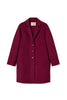 Cappotto viola in panno double misto lana