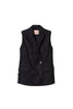 Gilet doppiopetto nero in pizzo macramè