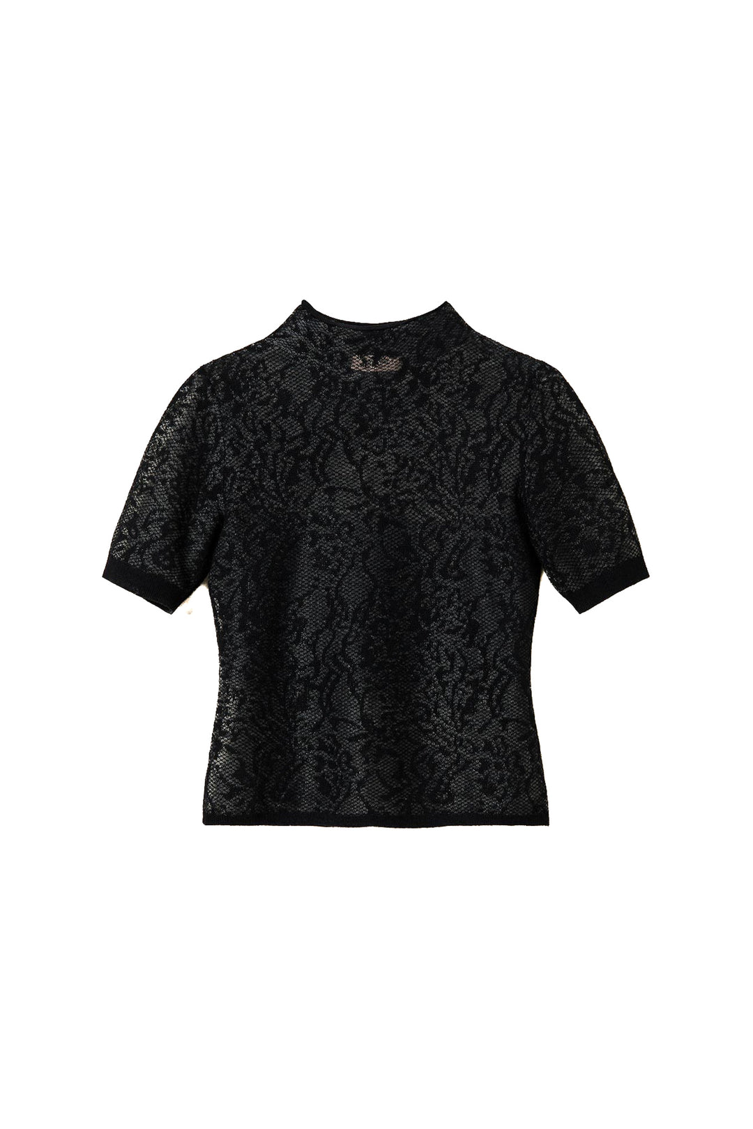 TWINSET Maglia lupetto nera jacquard effetto pizzo - Mancinelli 1954