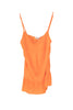 Top arancio in jersey con rouches