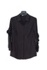 Chemise noire oversize avec volants sur les manches