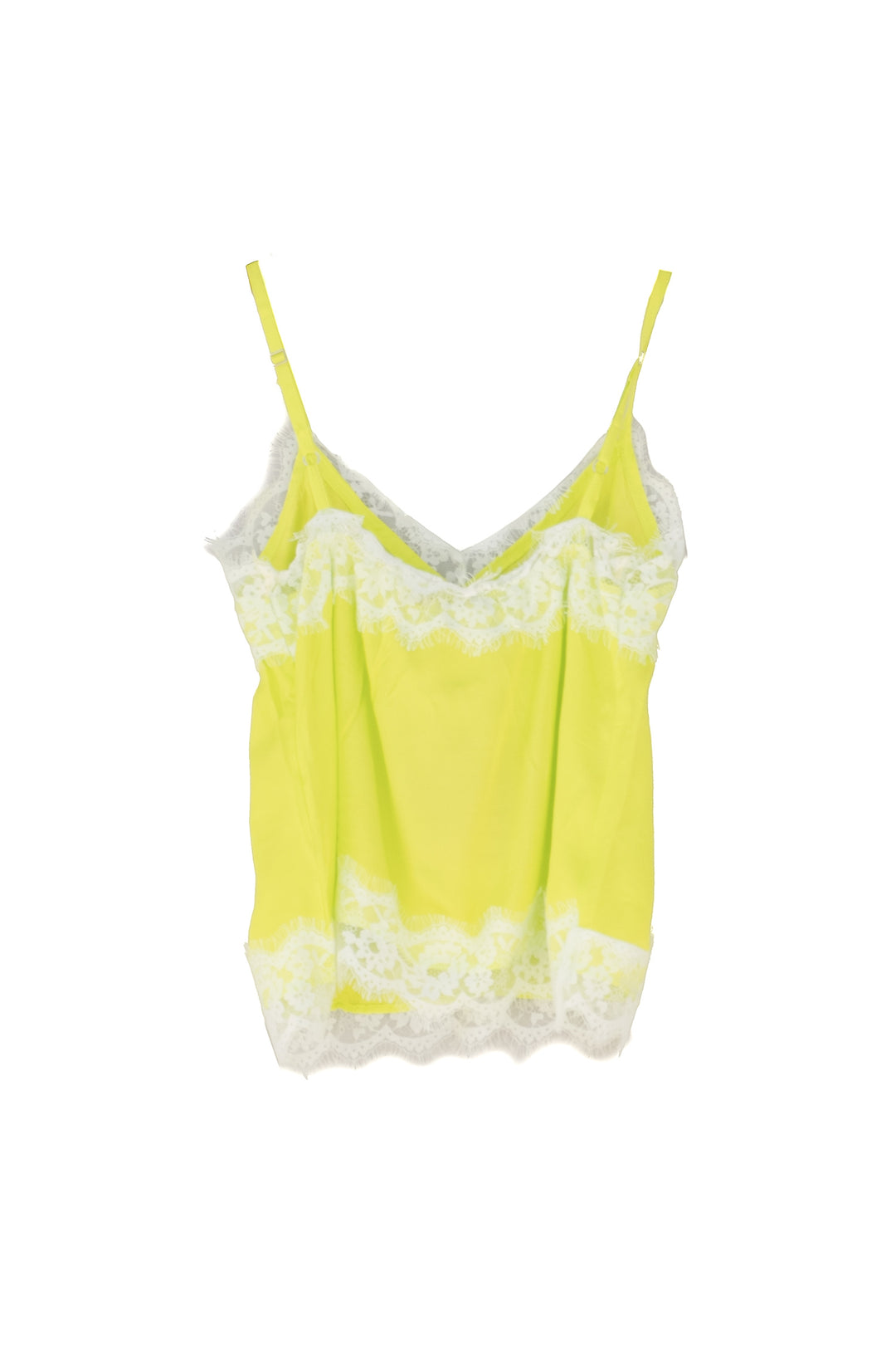 KAOS Top in raso lime con dettagli in pizzo bianco - Mancinelli 1954