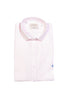 Slim shirt in white and pink striped cotton