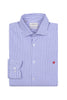 Slim fit blue and white striped cotton shirt