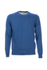 Blue crew neck sweater in cotton