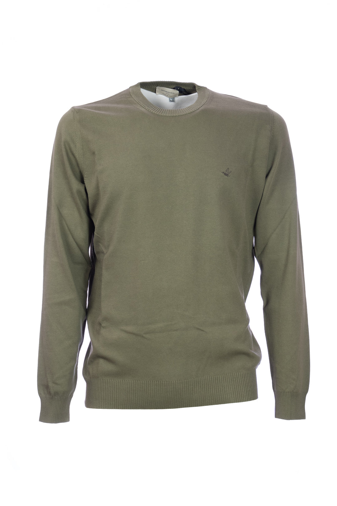 Ficus green crew neck sweater in cotton