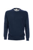 Navy blue crewneck sweater in cotton