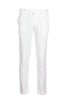 White trousers in stretch cotton with elastic waist and one pence
