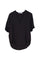 Blusa nera in raso con scollo a V