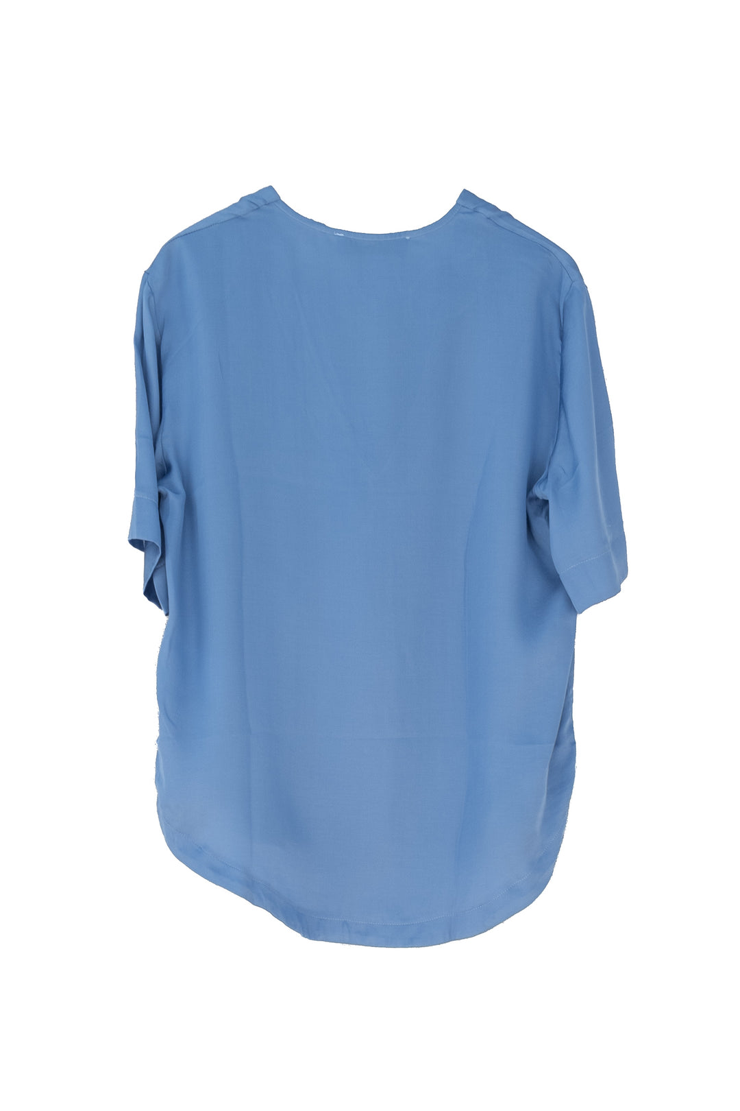 KAOS Blusa blu in raso con scollo a V - Mancinelli 1954