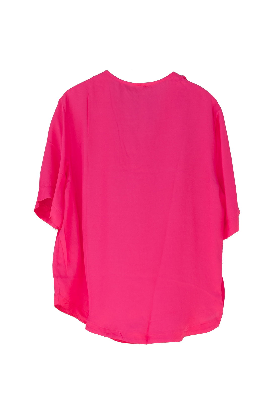 KAOS Blusa fucsia in raso con scollo a V - Mancinelli 1954