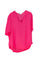 Fuchsia satin blouse with V-neck