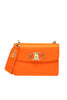 Eco-friendly orange shoulder bag with magnetic logo