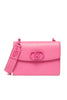 Eco-sustainable raspberry shoulder bag with removable logo