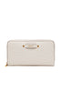 Bone white zip around wallet with all over logo