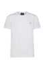 White cotton T-shirt with logo embroidered on the chest