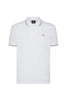 Polo bianca in cotone stretch con colletto e maniche in contrasto