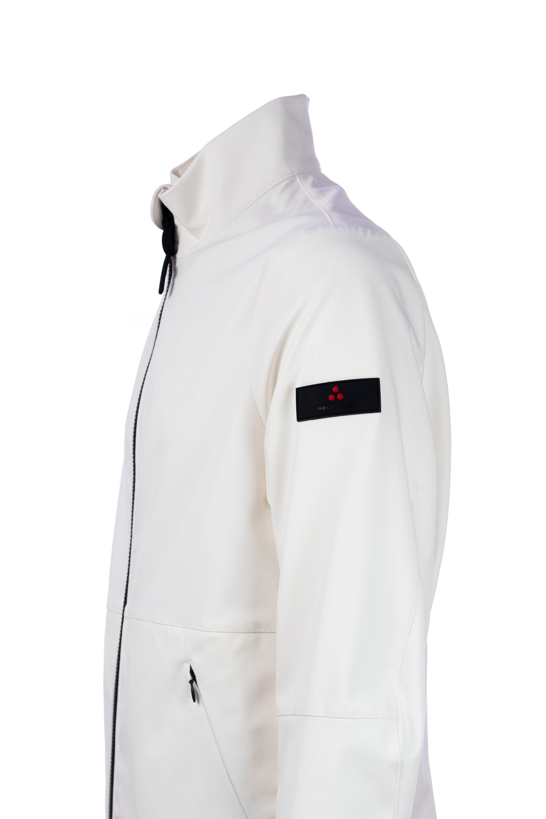 Bomber liscio impermeabile bianco in tessuto tecnico stretch