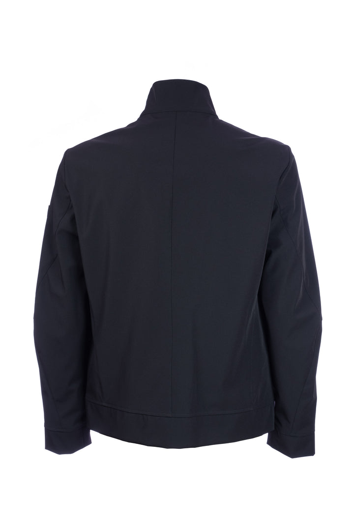 Bomber lisse imperméable noir en tissu technique stretch