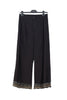 Pantaloni cropped neri in popeline con pizzo bicolore