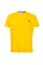 T-shirt gialla in cotone con logo ricamato sul petto