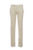 Pantalone “MORELLO” beige in misto cotone elasticizzato e seta