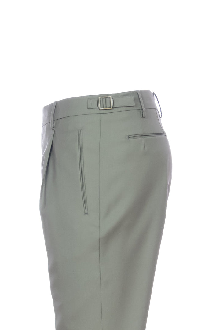 BERWICH Pantalone “RETRO” verde salvia in lana con una pince - Mancinelli 1954