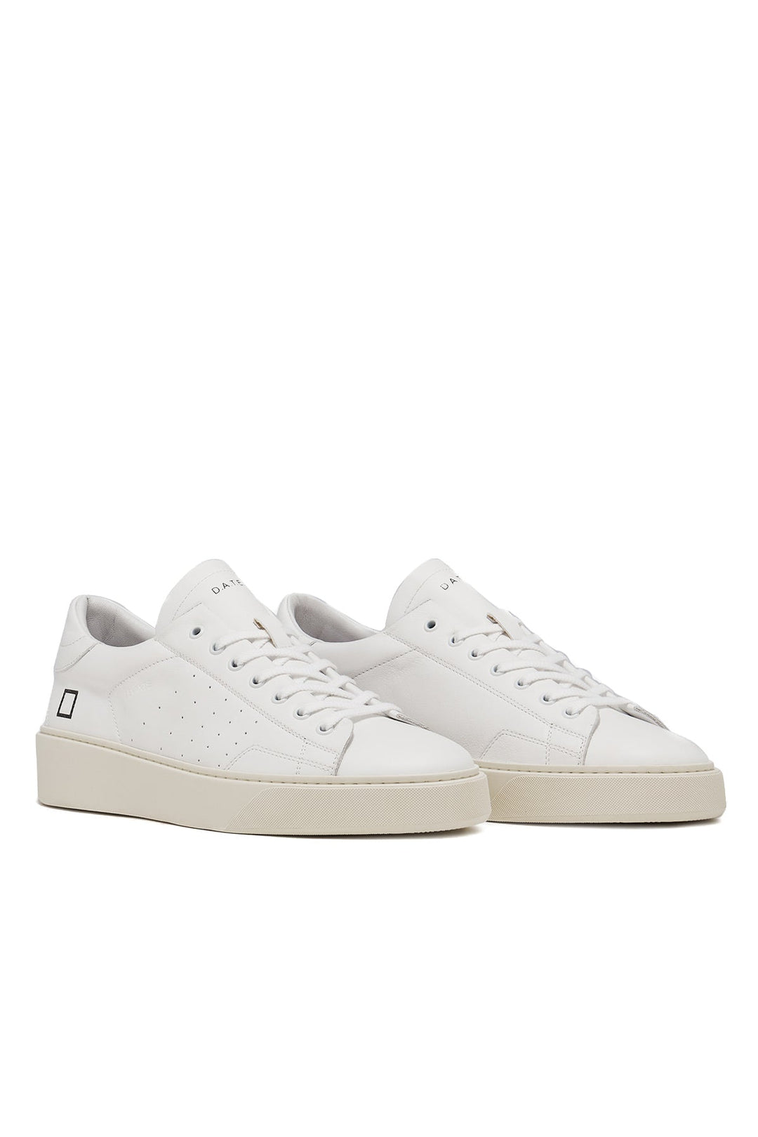 DATE Sneaker bassa in pelle LEVANTE CALF WHITE - Mancinelli 1954