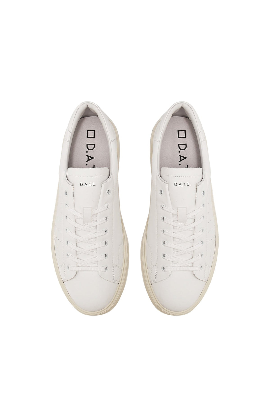 DATE Sneaker bassa in pelle LEVANTE CALF WHITE - Mancinelli 1954