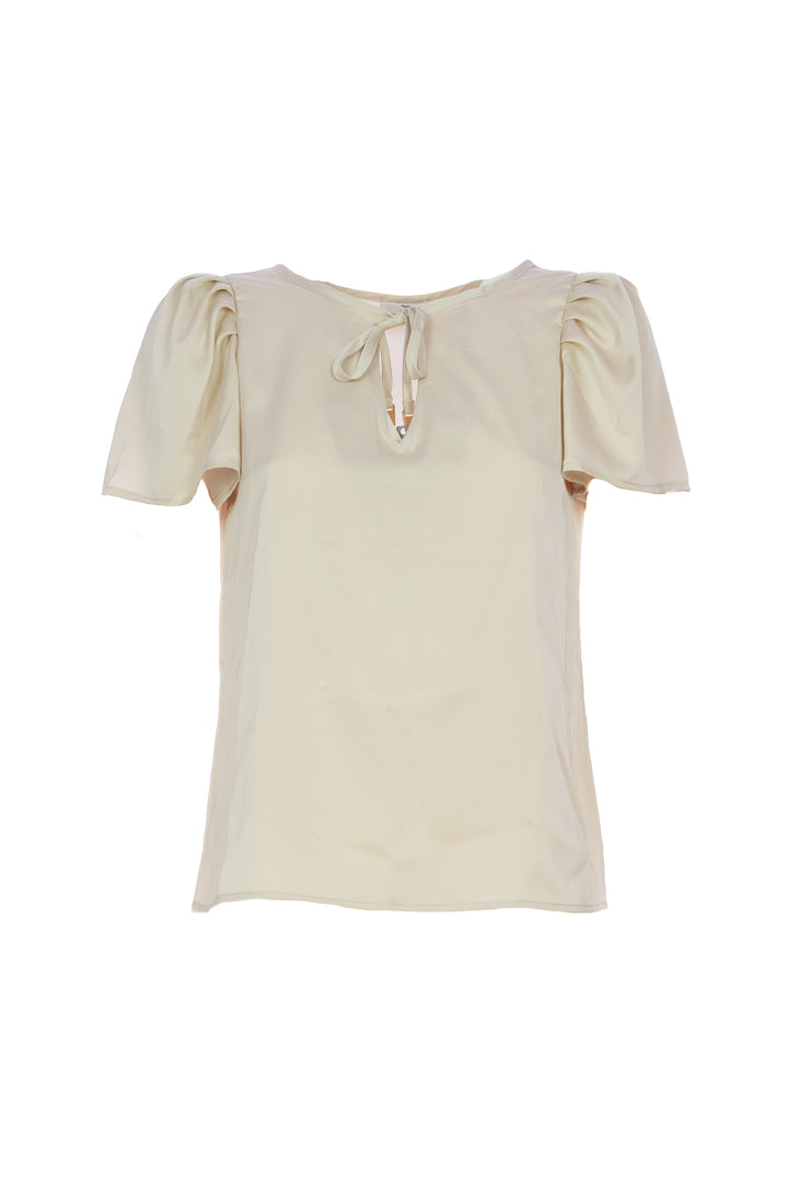 FRACOMINA Blusa regular sabbia con goccia sullo scollo - Mancinelli 1954