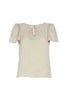 Blusa regular sabbia con goccia sullo scollo