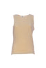 Camel sleeveless top in lurex