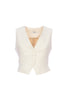 Light sand slim waistcoat in technical fabric