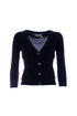 Cardigan slim nero con scollo a V