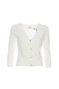 Slim cream cardigan with V-neck