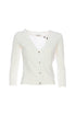 Cardigan slim crema con scollo a V