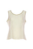 White sleeveless top with lace front