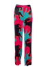 Pantalon palazzo évasé à motif multicolore