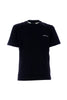 Black cotton jersey T-shirt with logo on the chest