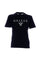 Black cotton jersey T-shirt with embroidered logo