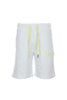 White fleece Bermuda shorts with elastic and embroidered logo