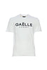 White cotton jersey T-shirt with printed logo