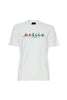 White cotton jersey T-shirt with printed logo