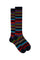 Long blue multicolor striped cotton socks