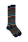 Long cotton socks with very thin stripes 7 color blue