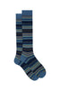 Calze lunghe cotone righe sottilissime 7 colore blu