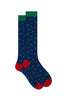 Long blue padel patterned cotton socks